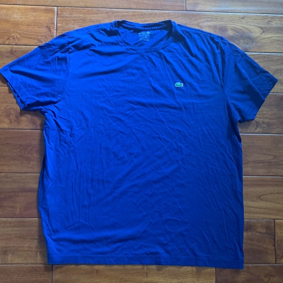 Lacoste t-shirt Navy Blue Crew Neck Alligator Logo Men's Size XXL Pima Cotton - Picture 1 of 7